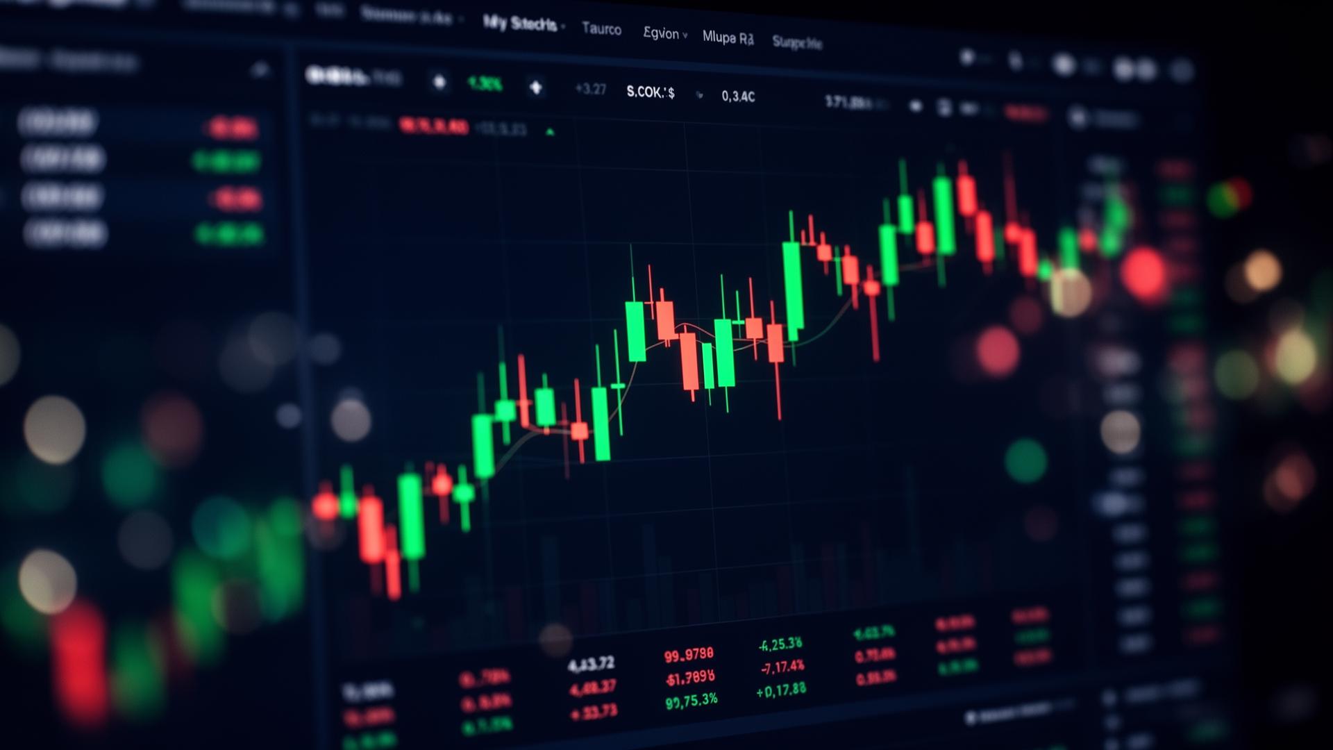 Live stock market candlestick chart